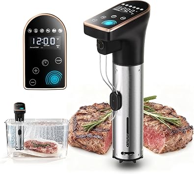 1300W Sous Vide Cooker | Quiet Immersion Circulator with Brushless Motor, IPX7 Fully Waterproof, 6 One-Touch Presets,No APP