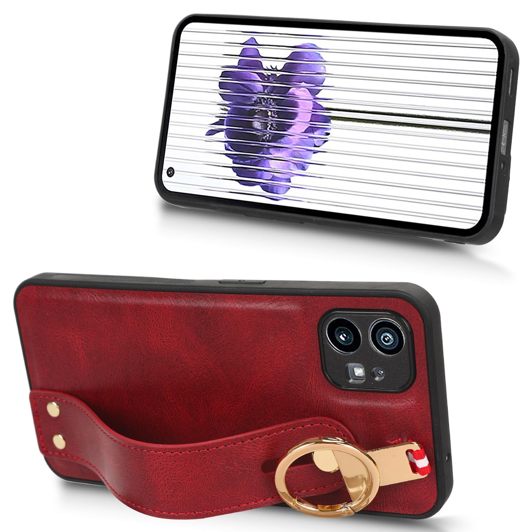 Coque Pour Google Pixel 6 Pro (6,7 Pouces) PU Cover Lanière Poignet