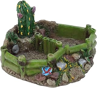 Pssopp Réptil resina canto prato de água tartaruga lagarto sapo prato de água alimentador de comida cacto tartaruga prato de água para anfíbios lagartixa cobras lagarto camaleão