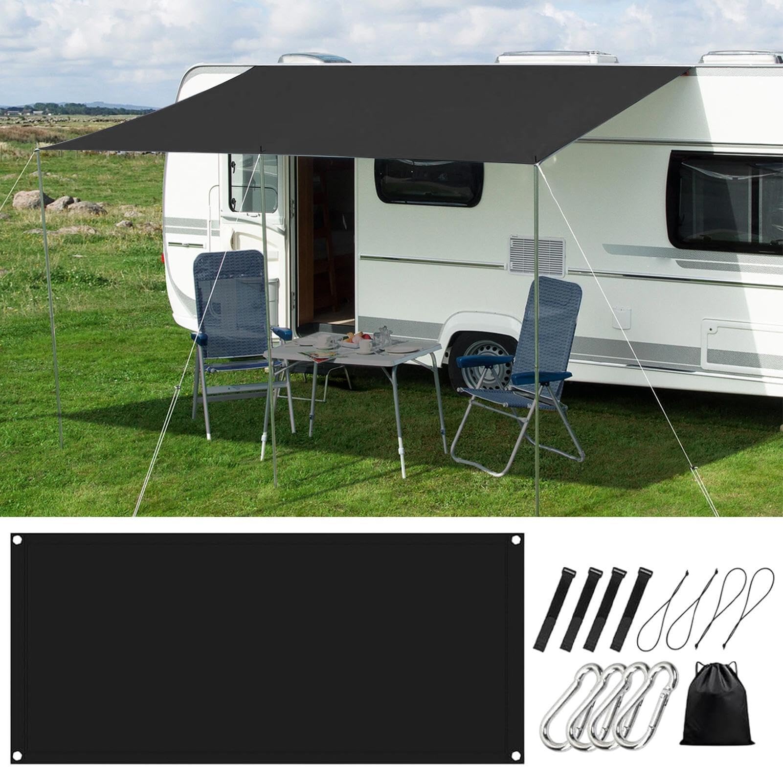 T-Top Tenda da barca elastica traspirante facile da installare 2,7 x 1,5 m | Bimini Top Shade Cloth per gli appassionati di Capitan Marine Sport Adventurers Rv Trailer