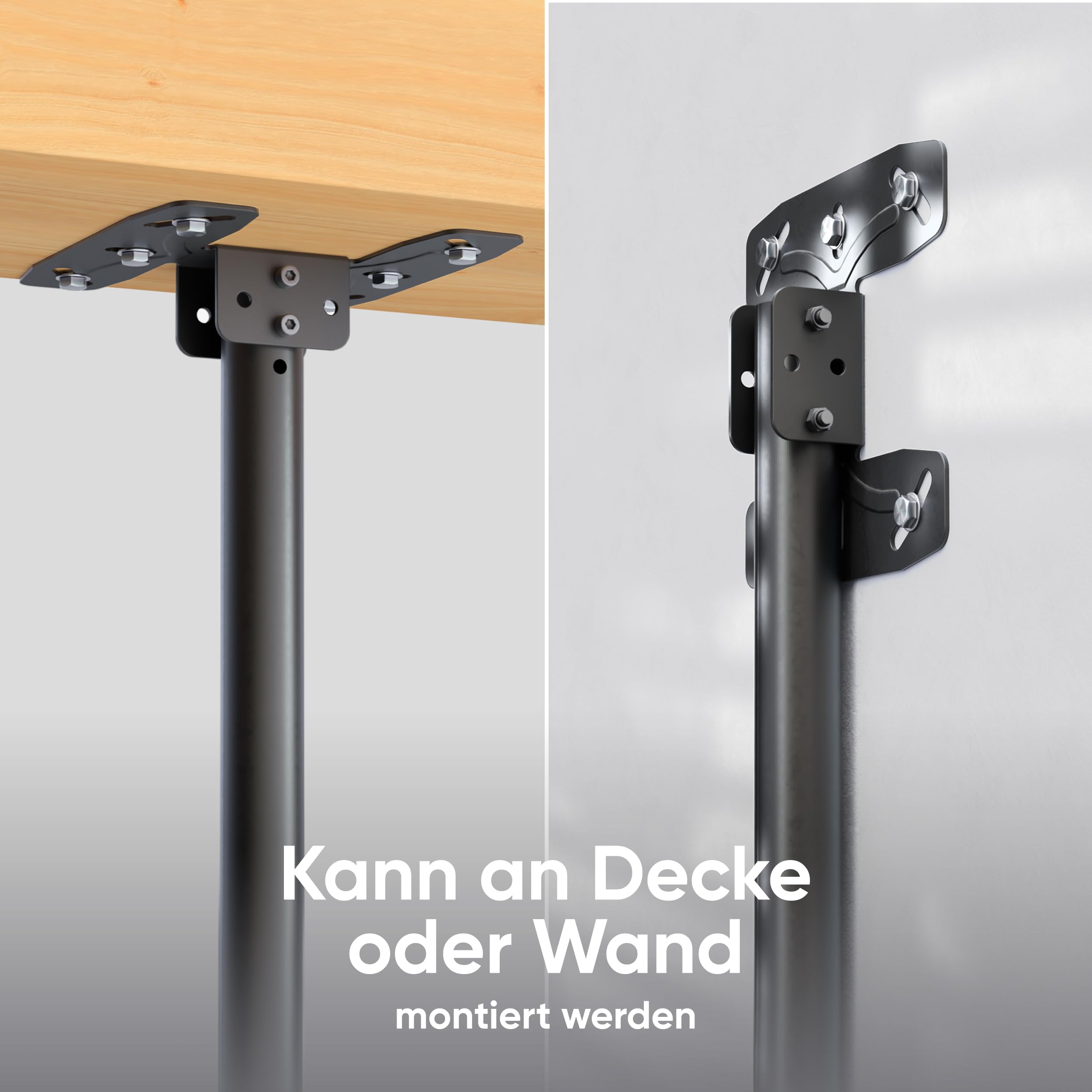ONKRON Deckenhalterung für Fernseher & Monitor 32-80 Zoll - Fernsehhalterung schwenkbar max VESA 600x400 bis zu 68,2 kg TV Deckenhalterung Schwarz/Fernseher Halterung Decke