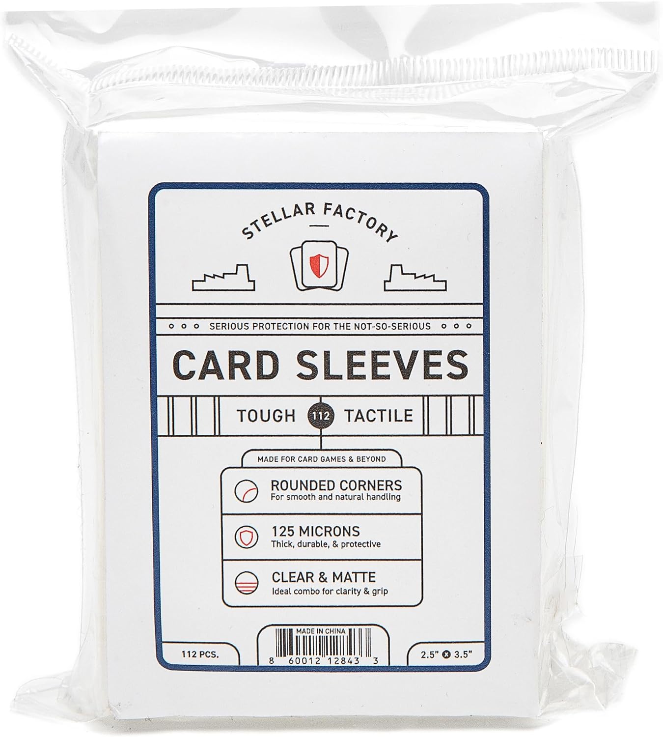 Stellar Factory Card Sleeves 112 Count | Matte & Clear Dual-Finish | Rounded Corners | Standard 2.5" x 3.5" | Fits MTG, Everdell, Gloomhaven