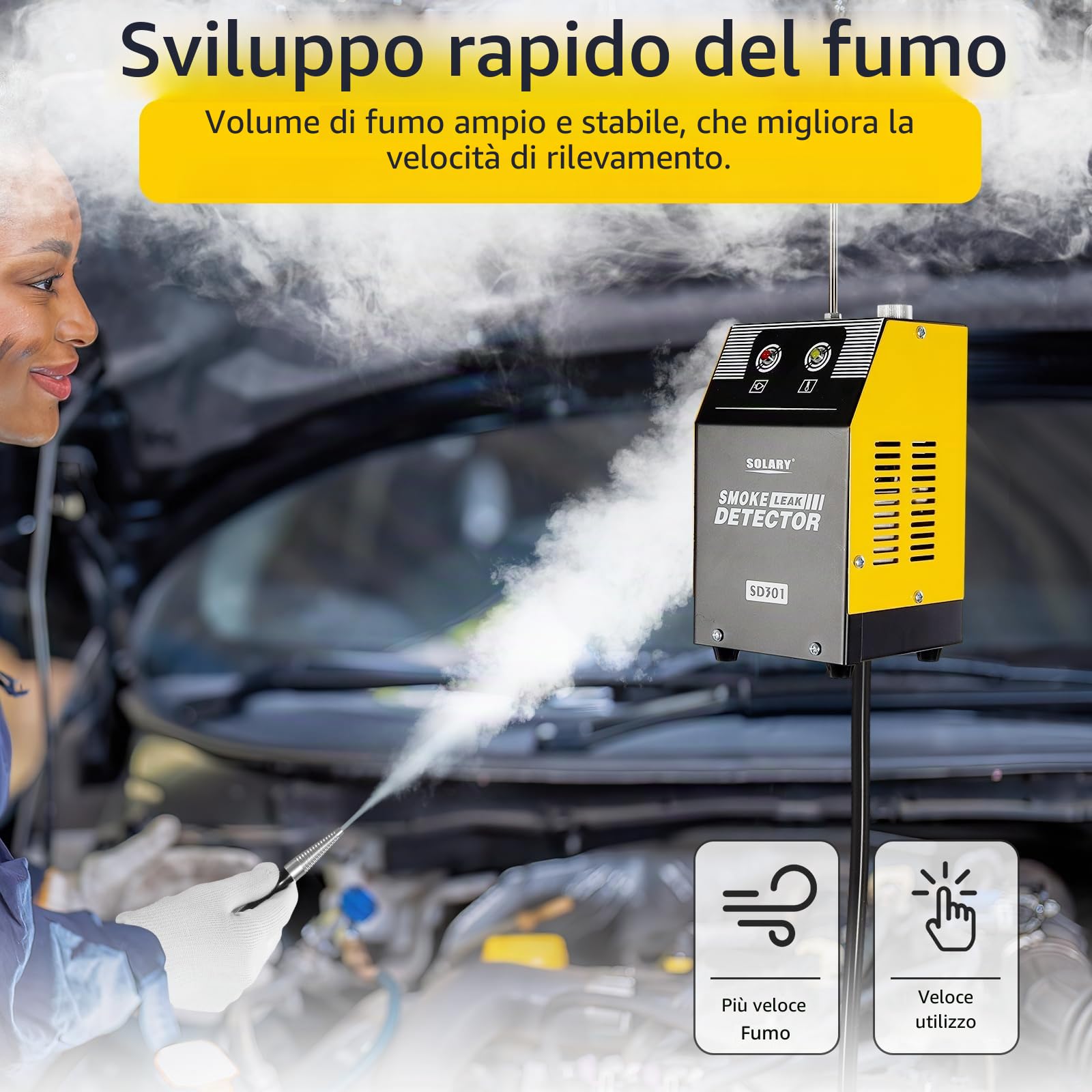 Solary Automobile - Rilevatore di perdite in EVAP con pompa ad aria integrata, sensore di pressione per sistemi di tubi e sistemi di carburante, dispositivo diagnostico a vuoto da 12 V per tutti i