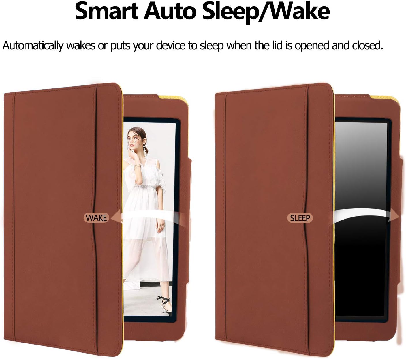 iPad 9.7 2017/2018 case - Leather Multiple Card Pocket Stand Case with Auto Sleep/Wake Up Viewing Angles Stand Folio Design for Apple iPad 9.7 inch 2017/2018 Air/Air 2 - Brown