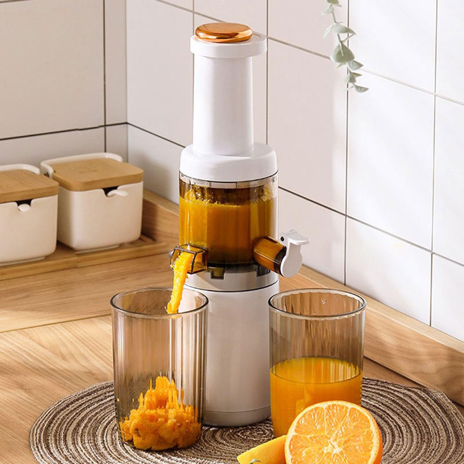 Elektrischer Entsafter 625ml - Multifunktionaler Haushalt Slow Juicer mit Rückstandstrennung für Wassermelone, Birne, Karotte, Tomate, Gurke, Zitrone