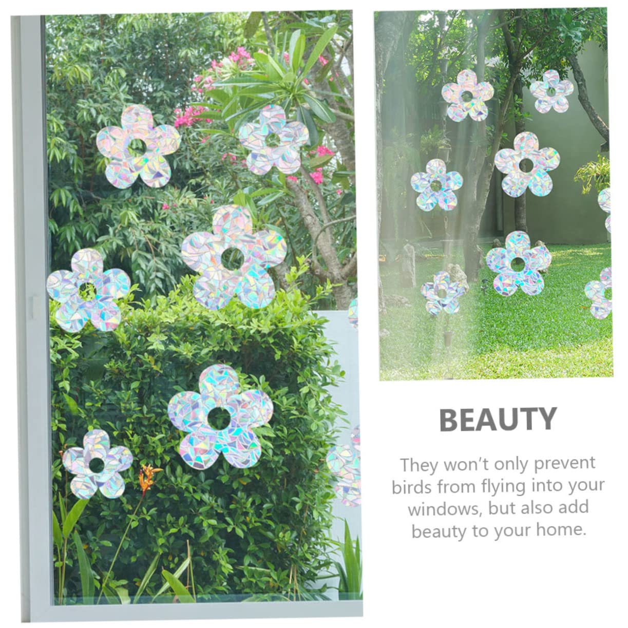 BESTOYARD 27piezas Calcomanías Decorativas De Ventana Adhesivos Estáticos De Flores y Pájaros Para Interiores Sin Residuos Fácil Aplicación Para Vidrios y Puertas De Patio
