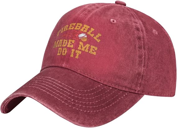 Fireball Made Me Do It Baseball Cowboy Hat Adjustable Trucker Hat Red