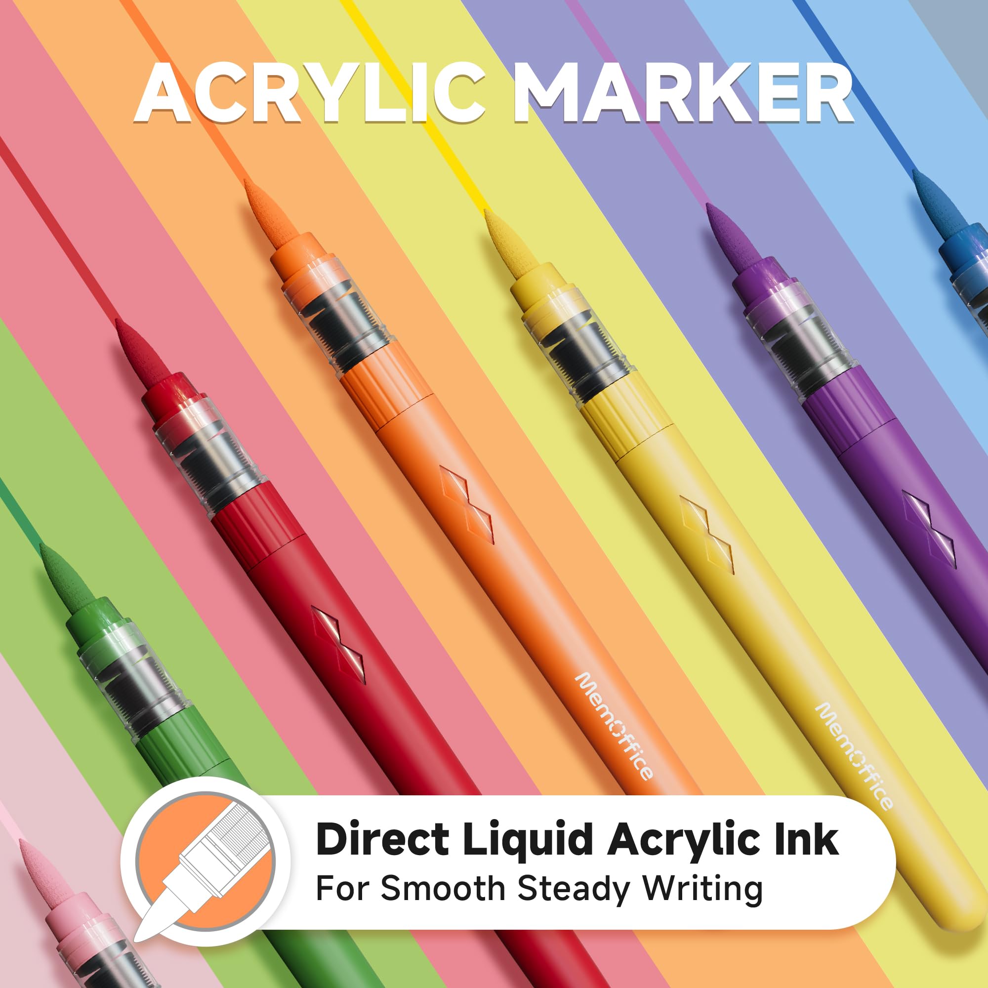 MemOffice Acrylic Paint Markers - 24 Colors -5