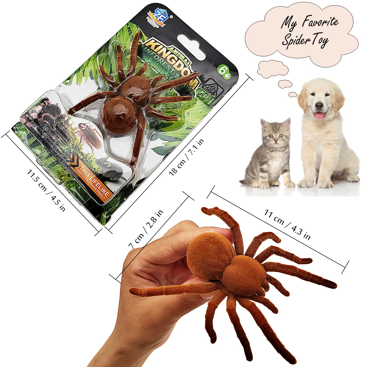 Amazon.com: Tipmant Electric Spider Tarantula Animal Toy Vibration Crawling  Pets Cat Dog Puppy Teasing Toys Prank Scary Kids Gifts : Pet Supplies
