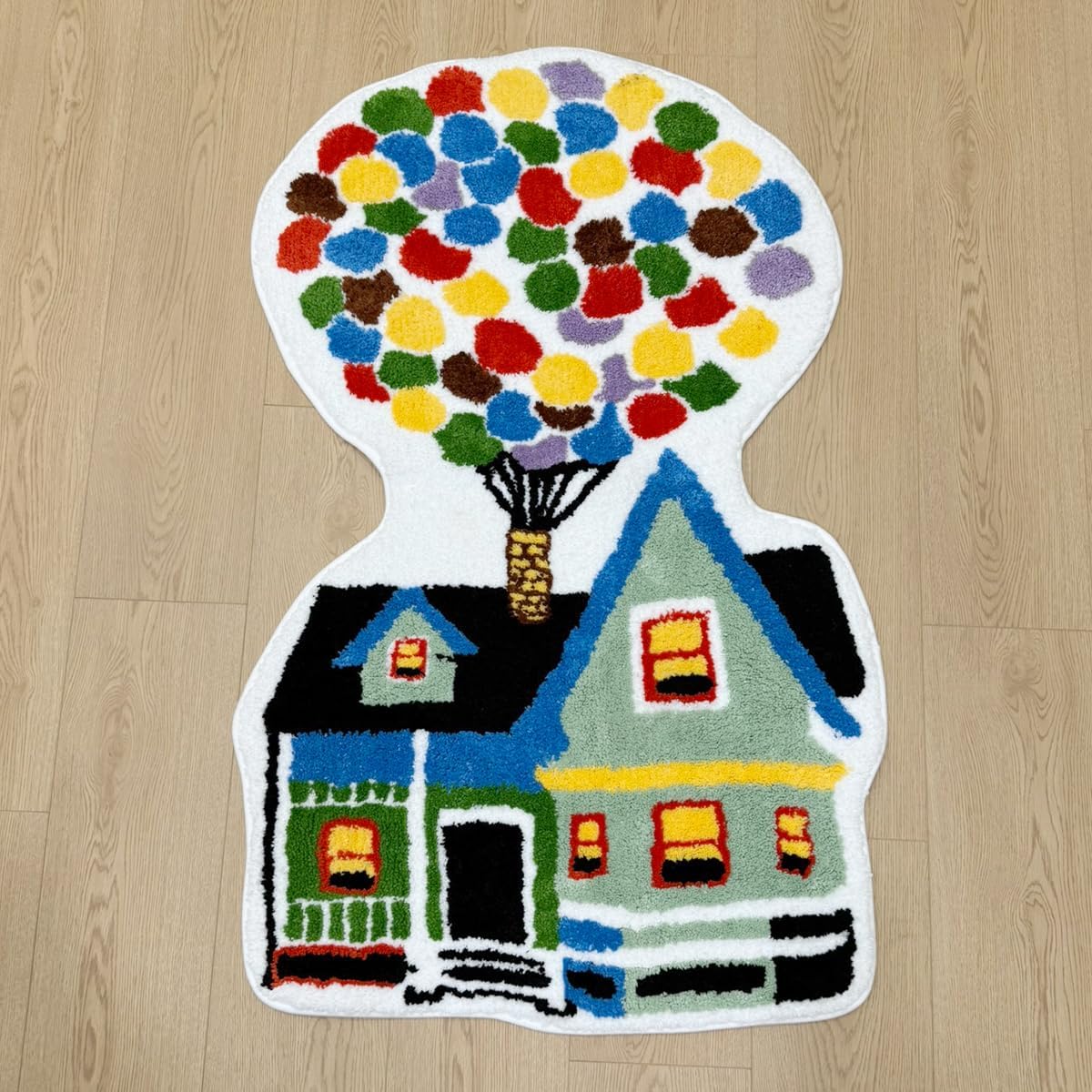 LAKEA Colorful Balloon House Tufted Rug for Bedroom – Soft Shag Accent Carpet, Non-Slip Cute Cartoon Floor Mat for Bedroom, Nursery, Playroom Decor (47.2 X 29.5 inch)