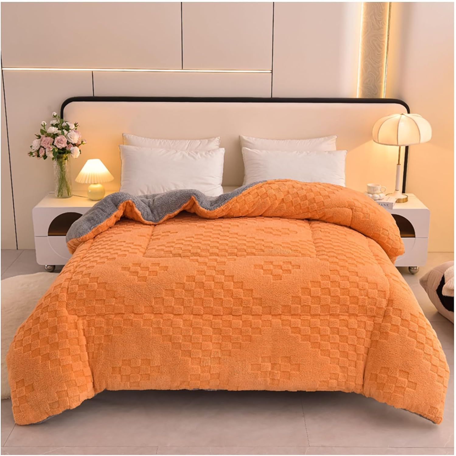Winter Quilt, Fluffy Quilts, Duvets, Duvets, Lamb Wool Quilts Thickened Soft Duvets, Double Sided Bed Plush Blanket(B,150x200cm/2.5kg)