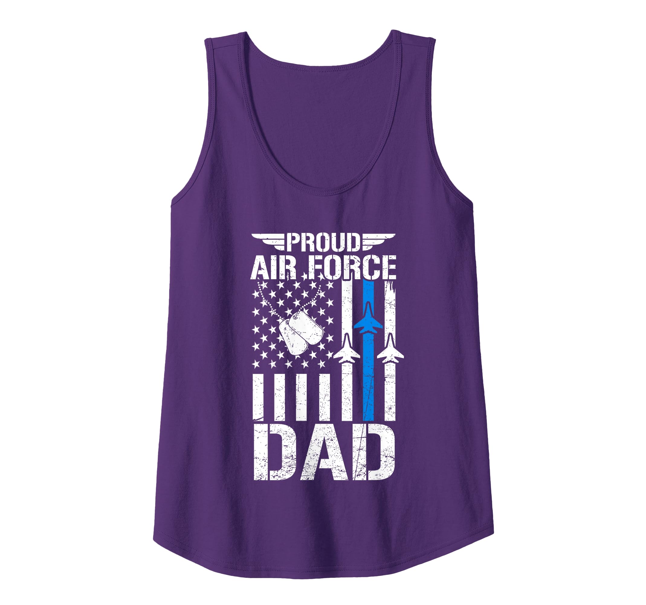 Proud US Air Force Dad USAF Veteran Flag American Tank Top
