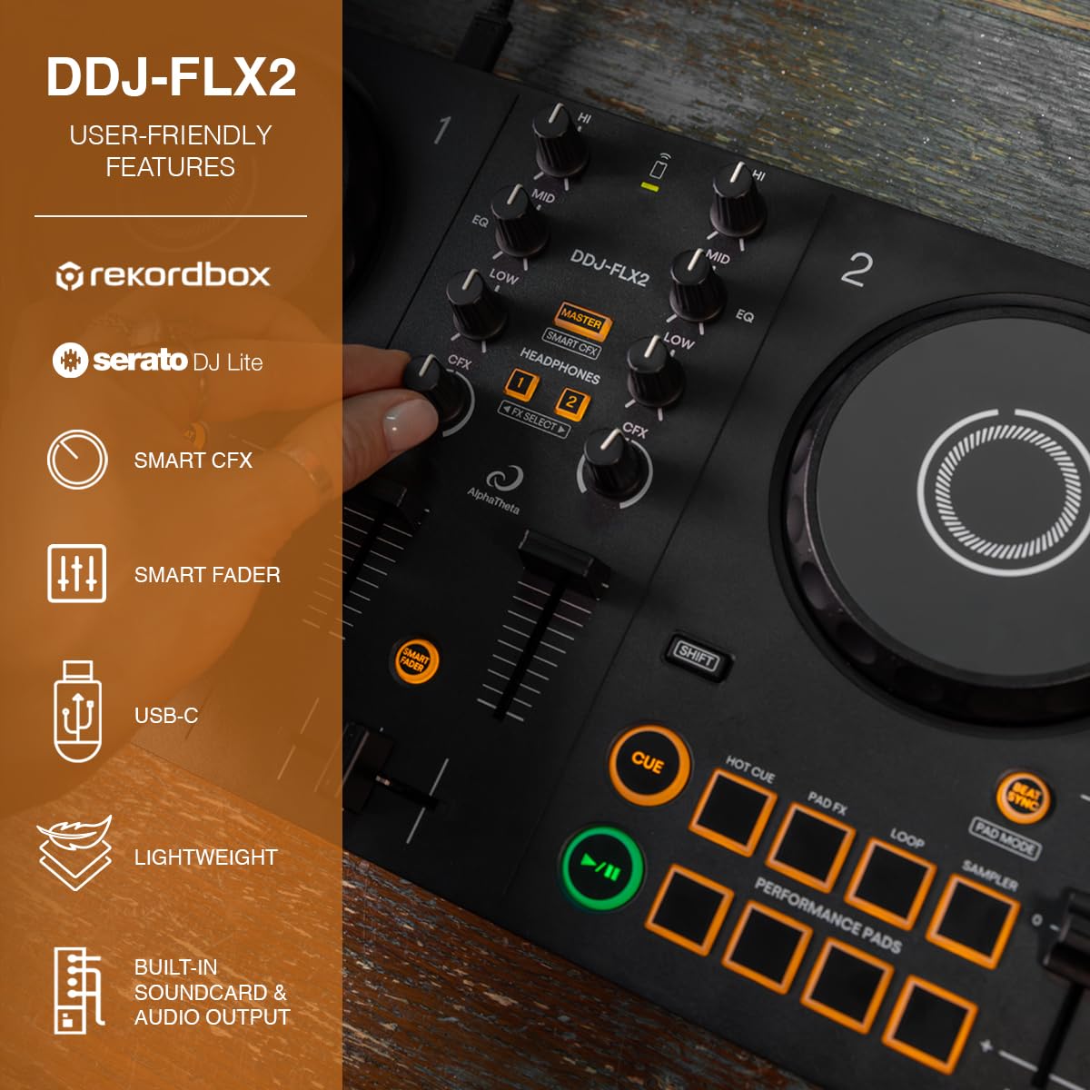 Amazon.com: AlphaTheta DDJ-FLX2 Beginner DJ Controller for Phone