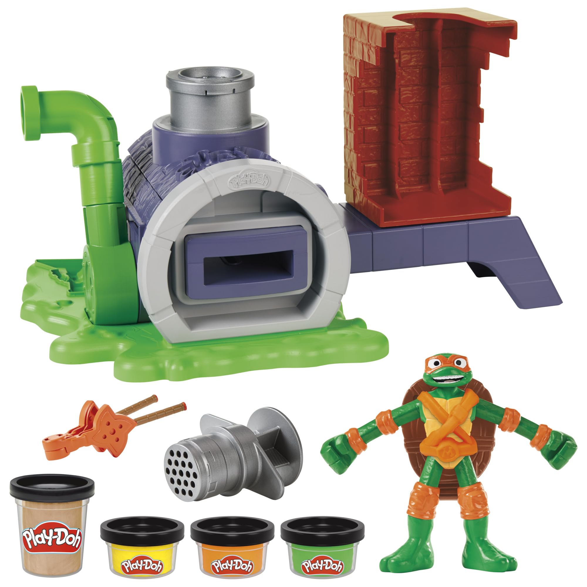 Play-Doh Teenage Mutant Ninja Turtles Slice & Blast Pizza Playset, Grün, Small - Image 4