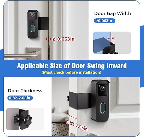 Miniatura 5 de Soporte antirrobo para timbre de puerta, sin taladro, para timbre de puerta de video Blink de 2 generación, no bloquea el timbre, sensor de