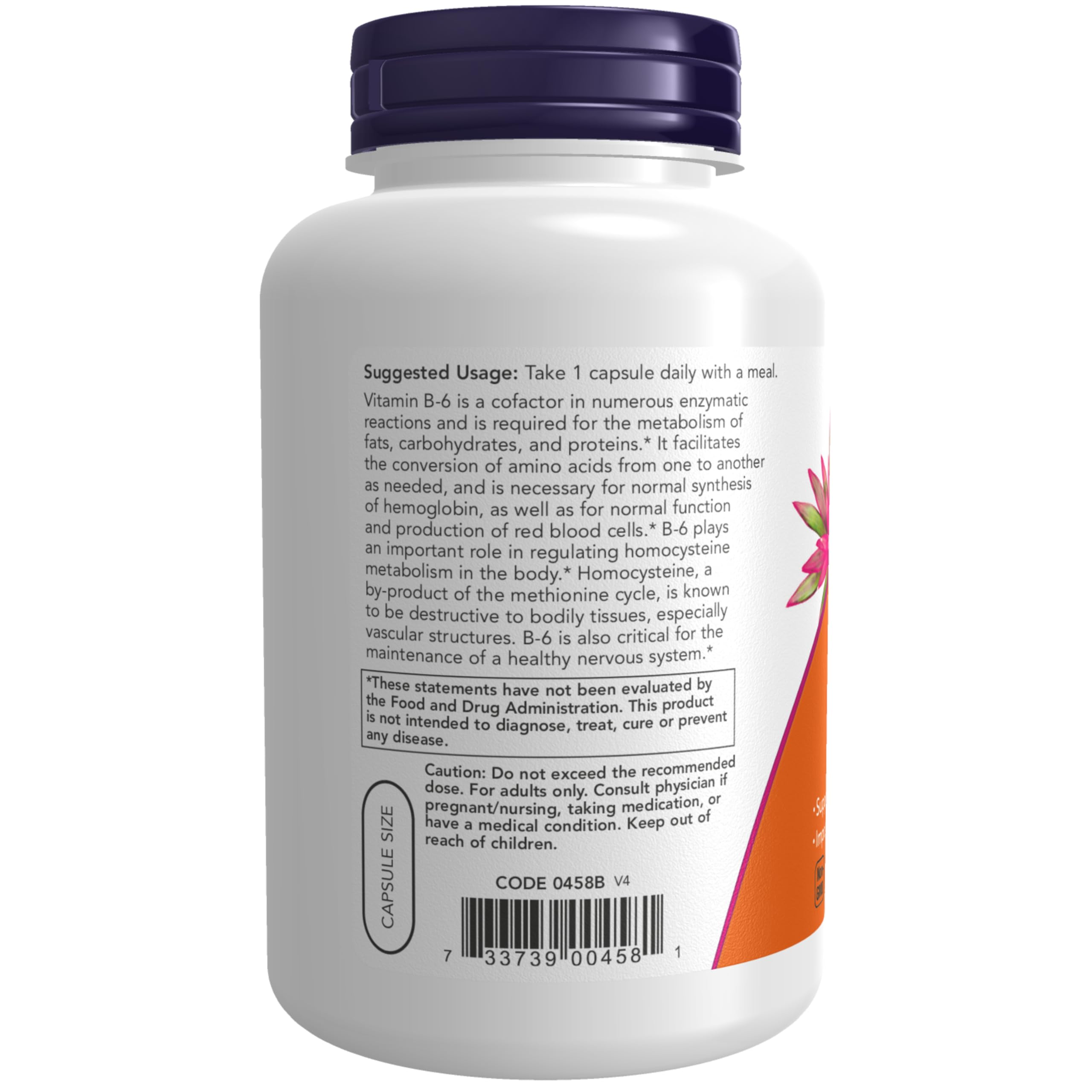NOW Supplements, Vitamin B-6 (Pyridoxine HCl) 100 mg, 250 Veg Caps — Amazon image 3
