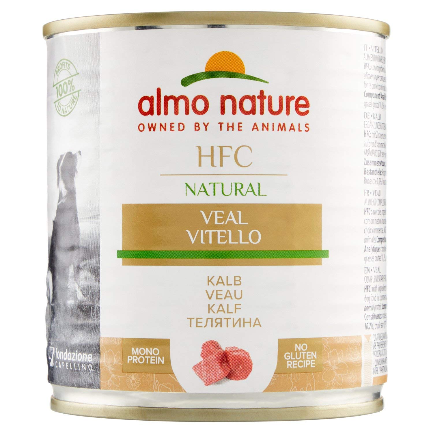 almo nature HFC Natural - Vitello - Umido Cane 100% Naturale - 12x290 g lattina & HFC Cuisine - Manzo con Prosciutto - umido cane 100% naturale - 12x290 g lattina