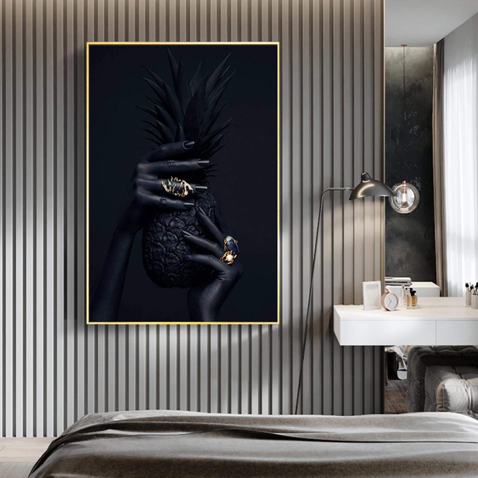 Art moderne toile peinture main noire affiche décorative 70x100 cm pour décoration murale