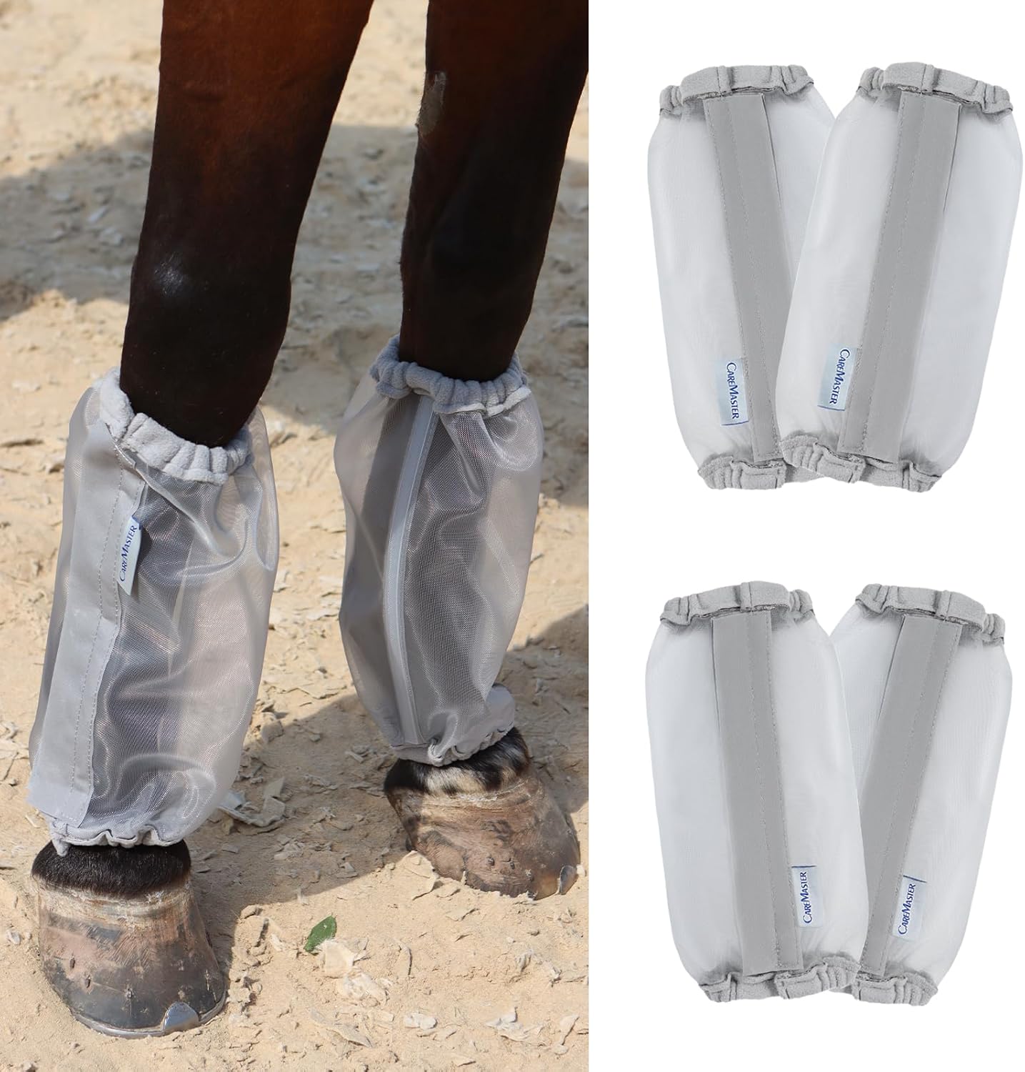 Universal Size Horse Leggings Fine Mesh Horse Fly Boots Greatly Reduce Stomping Breathable Horse Boots Leg Wraps (Set of 4) Purple