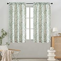 Vista 32 de VOGOL - Cortinas naturales para ventanas, paneles y cortinas con dobladillo para barra de filtrado de luz para decoración del hogar