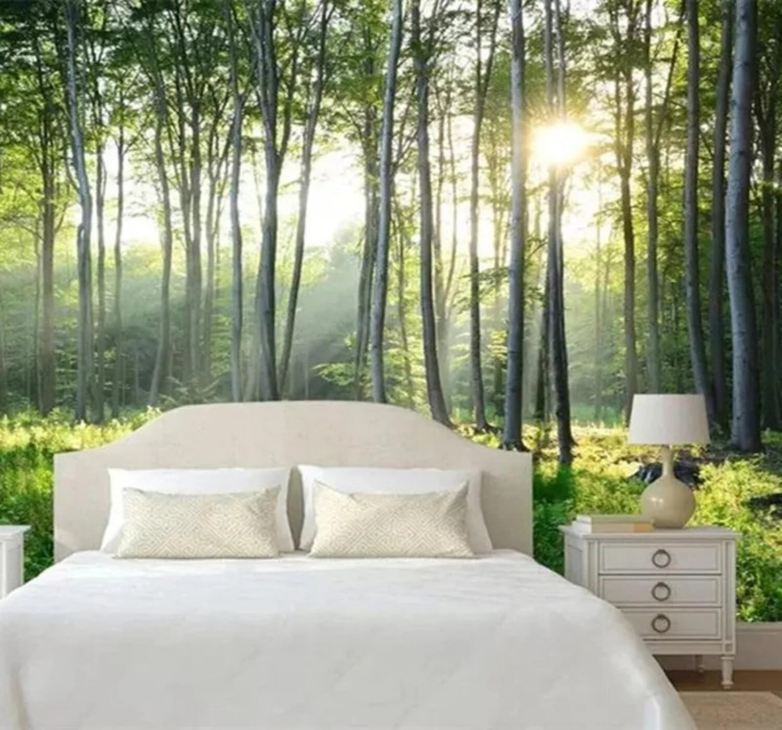 Fresh Sunny Natural Forest Landscape 3D Wallpaper Easy Install Feature Office Living Room Sofa Bedroom TV Background Wall Decoration-430cm×300cm