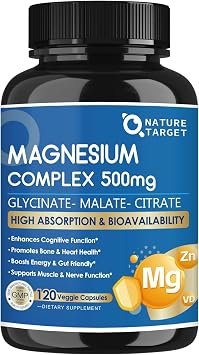 NATURE TARGET Triple Magnesium Complex 500mg, 120 Vegan Capsules