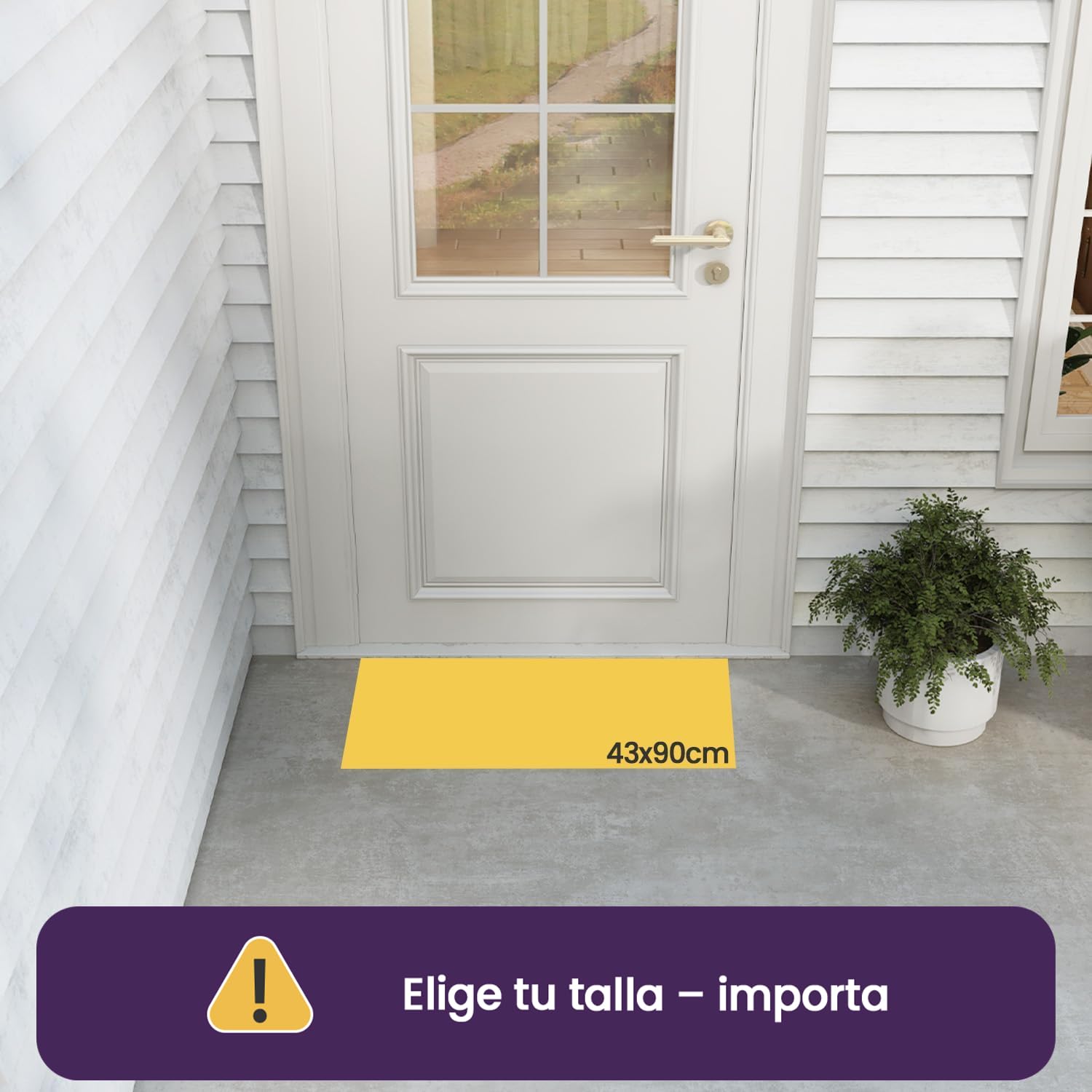 DEXI Felpudo Exterior Antideslizante 43 x 90 cm, Alfombra de Entrada Resistente para Puerta, Absorbente de Suciedad y Impermeable, Fácil de Limpiar, Negro