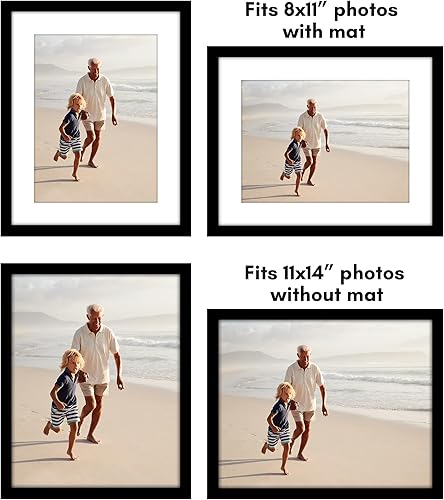 Vista 389 de Americanflat Portarretratos de 8 x 12 pulgadas con plexiglás pulido, juego de 2 portarretratos de 6 x 8 pulgadas con paspartú o para fotos de 8 x 12
