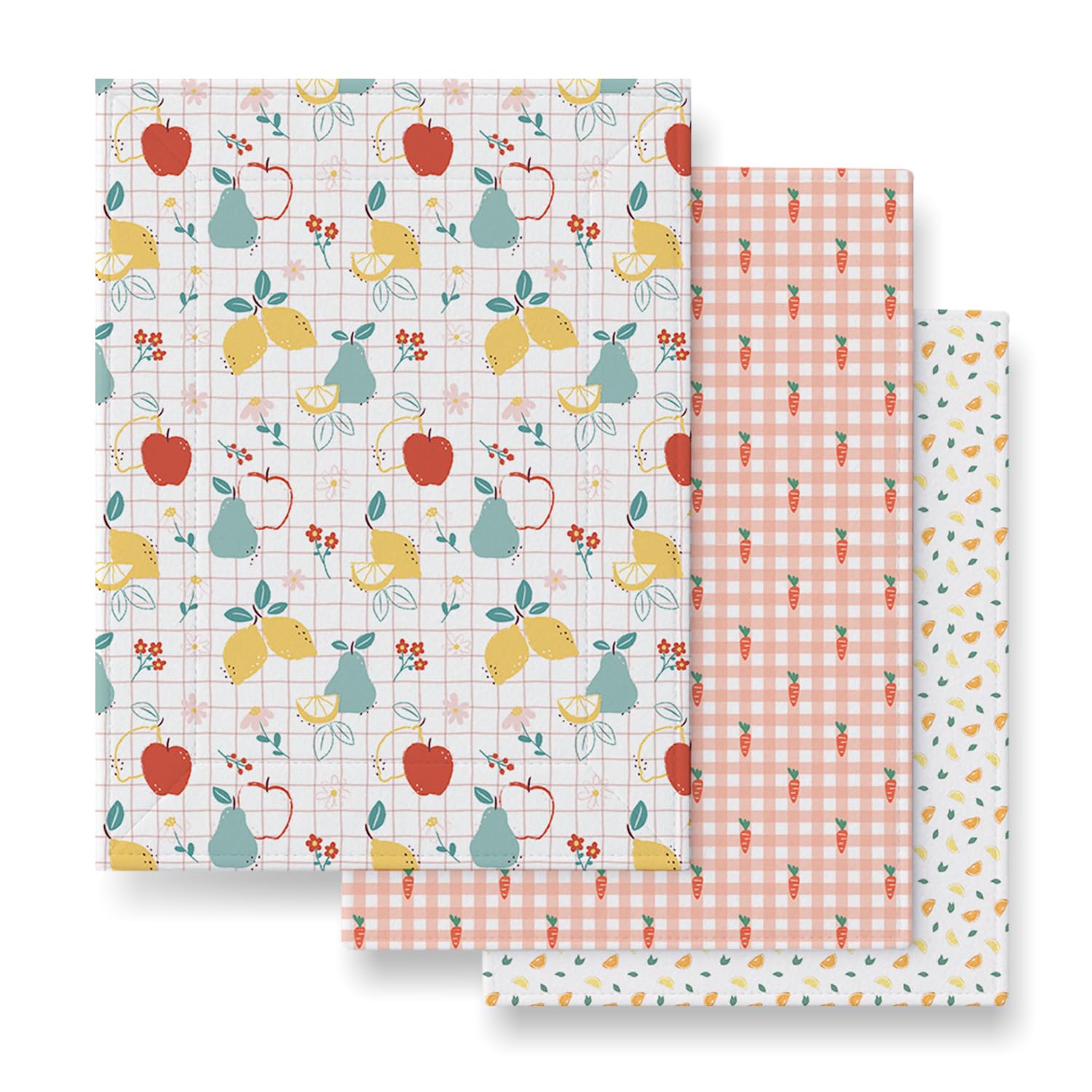 Diaper Changing Mat/Sleeping mats/Water Proof Bed Protector with Foam for New Born Baby, 3 Sheets (65cm x 45 cm) (0-9 Months) Fruit Print