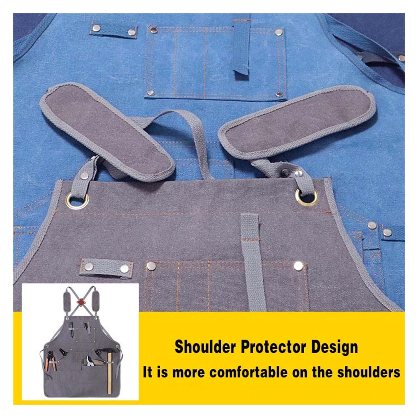 Grembiule da lavoro Grembiule da lavoro addensato gilet resistente all'usura for esterni giardiniere falegname parrucchiere grembiule impermeabile pacchetto multifunzionale