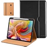 for iPad Pro 13 inch Case (M5/M4) 2025/2024, Premium Leather Business Folio Stand Cover with Pencil Holder - Auto Wake/Sleep & Multiple Viewing Angles, Built in Hand Strap & Pocket, Black