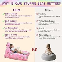 Vista 46 de Jorbest Almacenamiento de puf de animales de peluche, bonita construcción para niños y adultos, fundas de terciopelo de lujo para puf solo sin