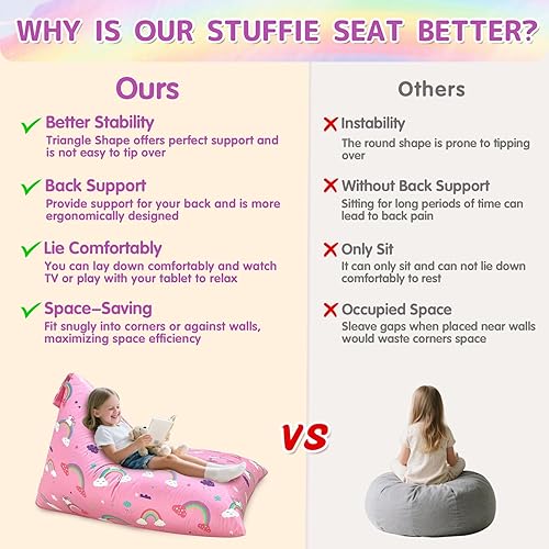 Miniatura 111 de Jorbest Almacenamiento de animales de peluche, almacenamiento de puf de peluche de fútbol, funda para silla de puf de fútbol para niños, asiento de