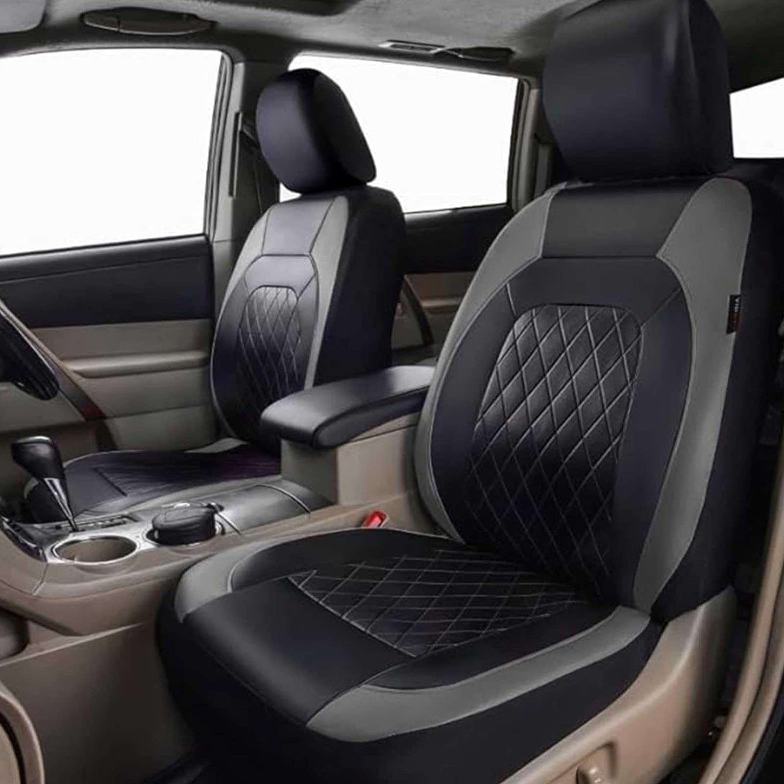 2 Housses Siège Avant Voiture pour Mercedes Citan (2012-2021), Voiture Ensembles Housses Siège Respirantes Confortable Protecteur Coussins Siège Couvre,B/Grey