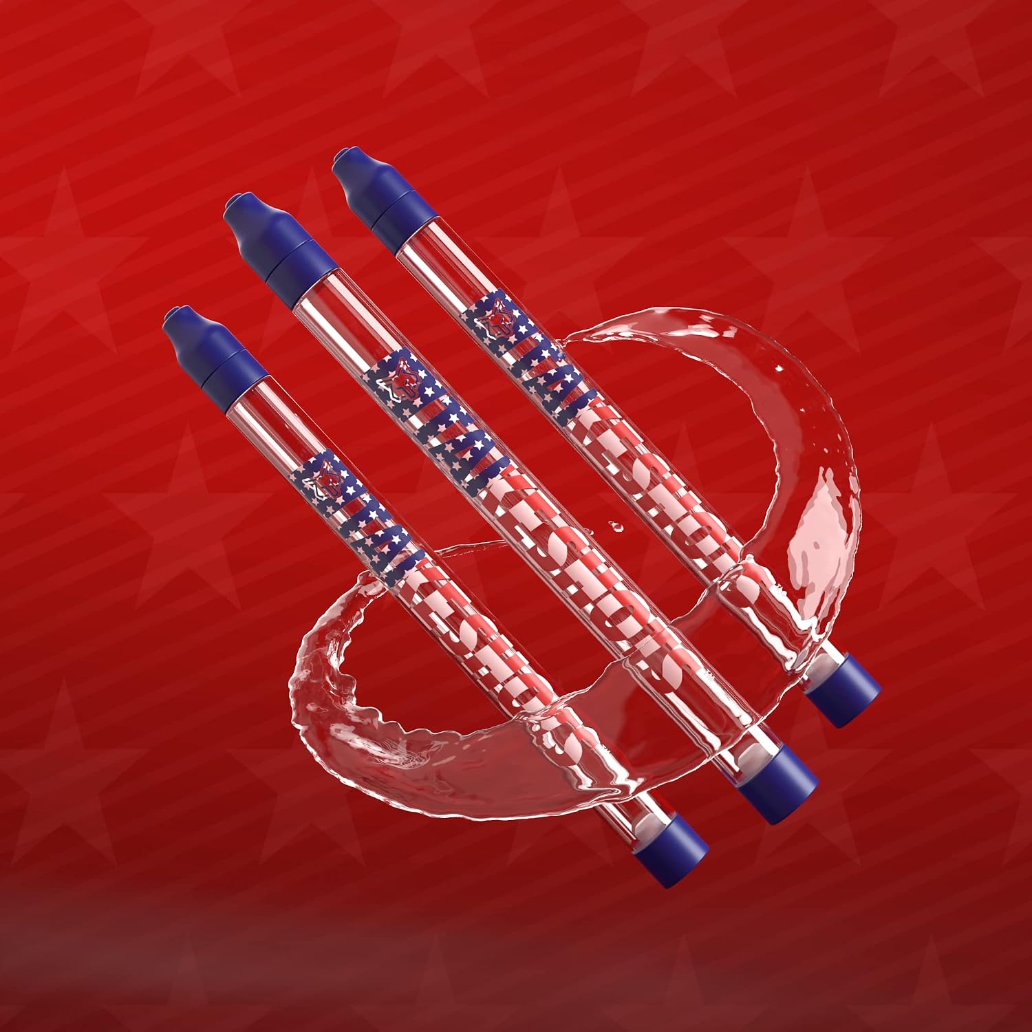 TakeShots Take - Shot Holder & Straw for Drinks & Chasers - Experience Shots On the Go - Fits All Standard Bottles, Glasses, & the Chase - 1oz (The Patriot)