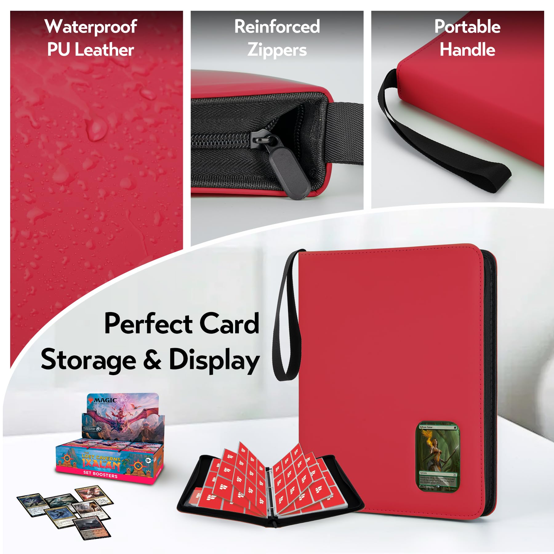 Amazon.com: Card Binder 9 Pocket, Trading Card Binder with Clear Window  Design, 720 Double Sided Pocket PU Collection Binder, Card Albums for MTG,  TCG, and Sports Cards(Red) : Toys & Games