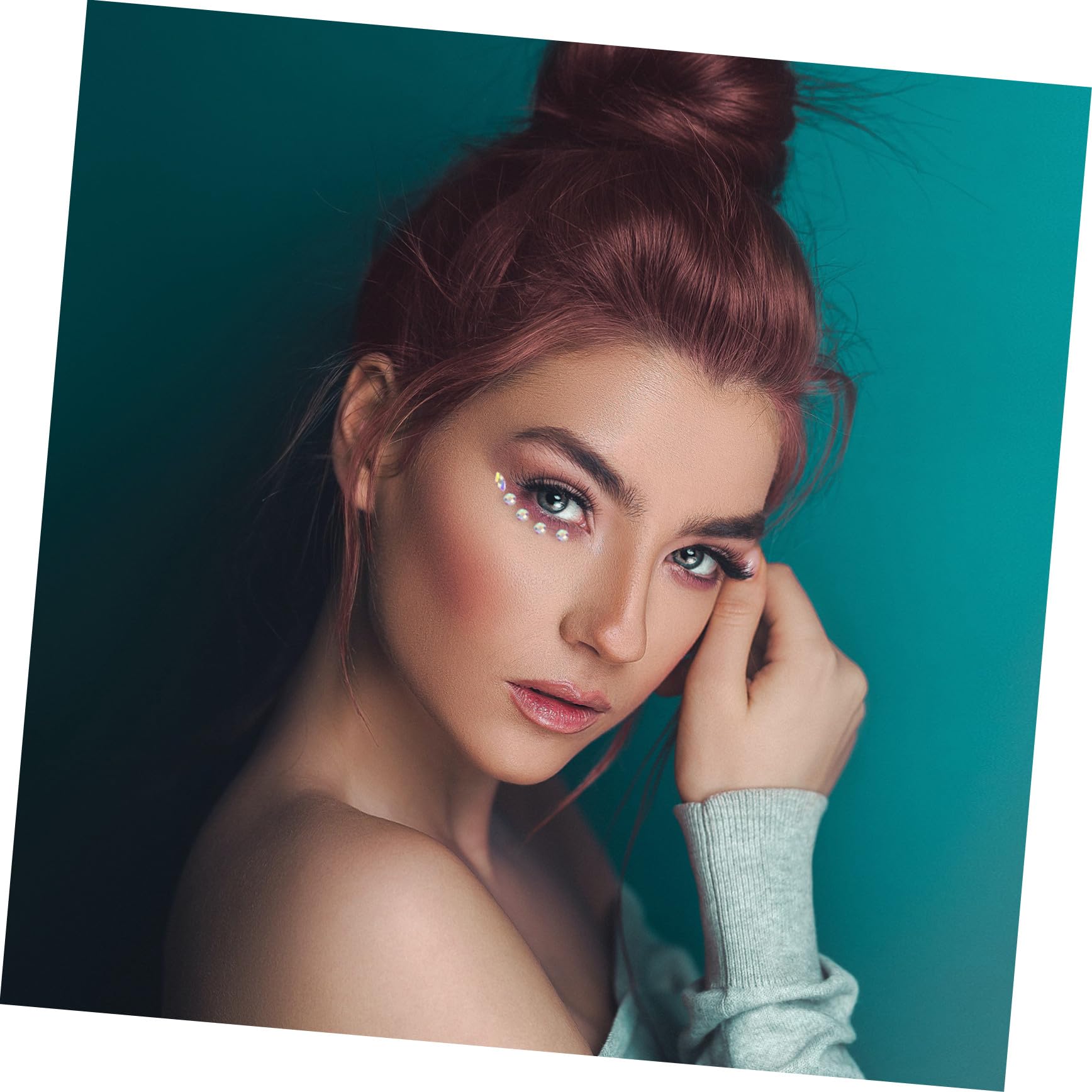FRCOLOR 5 Juegos de Joyas de Moda para El Rostro Pegatinas de de Imitación para Ojos Rostro Y Cuerpo Fáciles de Despegar Decoración Multiusos para Eventos 6 Hojas X 5