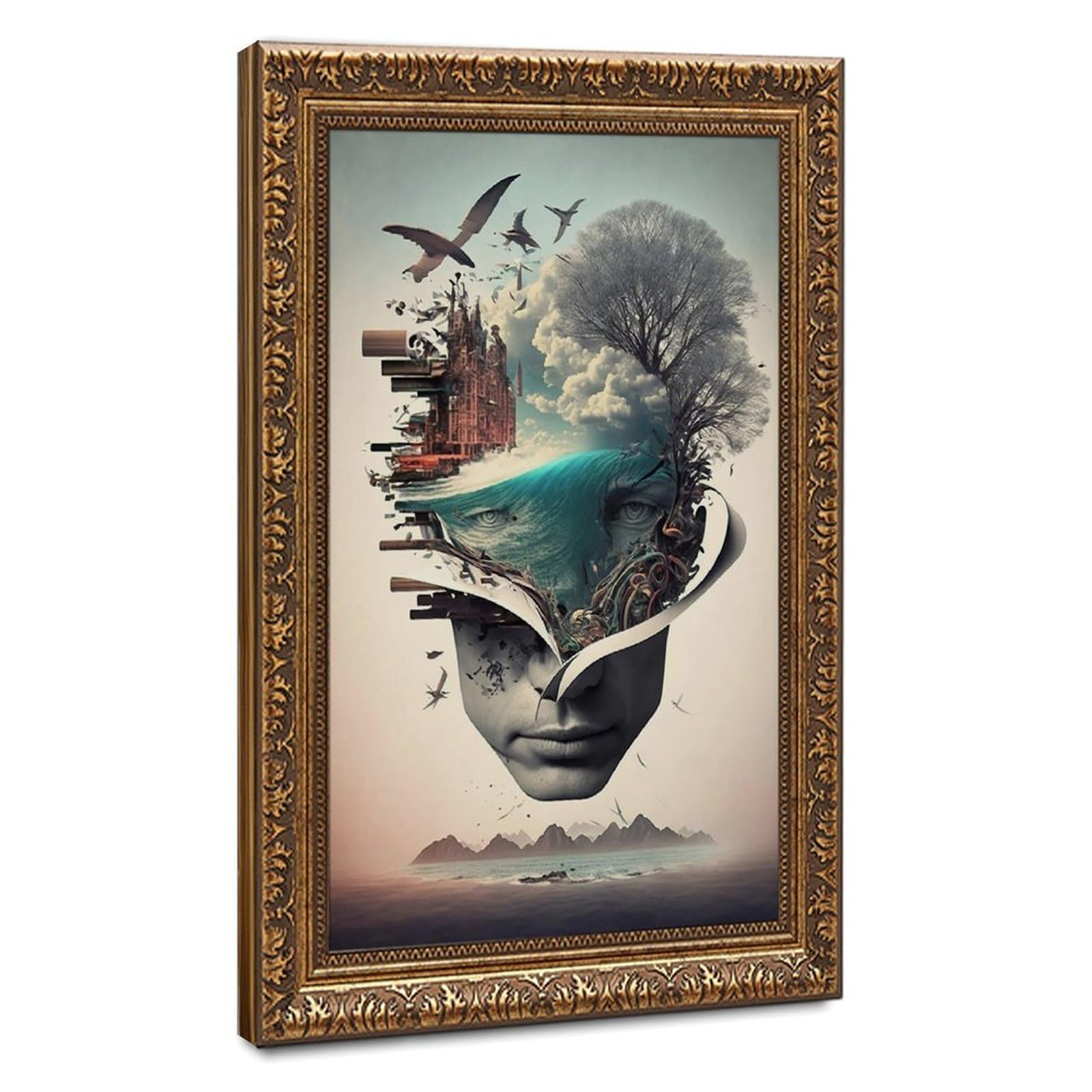 Bareronor Surreal Surrealism Canvas Poster for Living Room Decor Gift