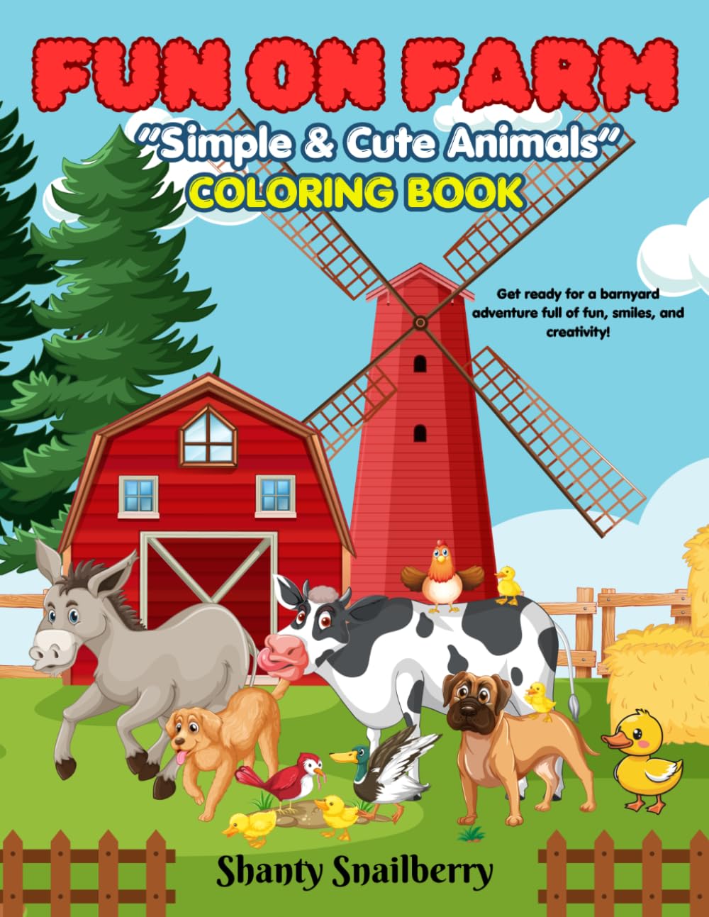 Fun on Farm: Simple & Cute Animals Coloring Book