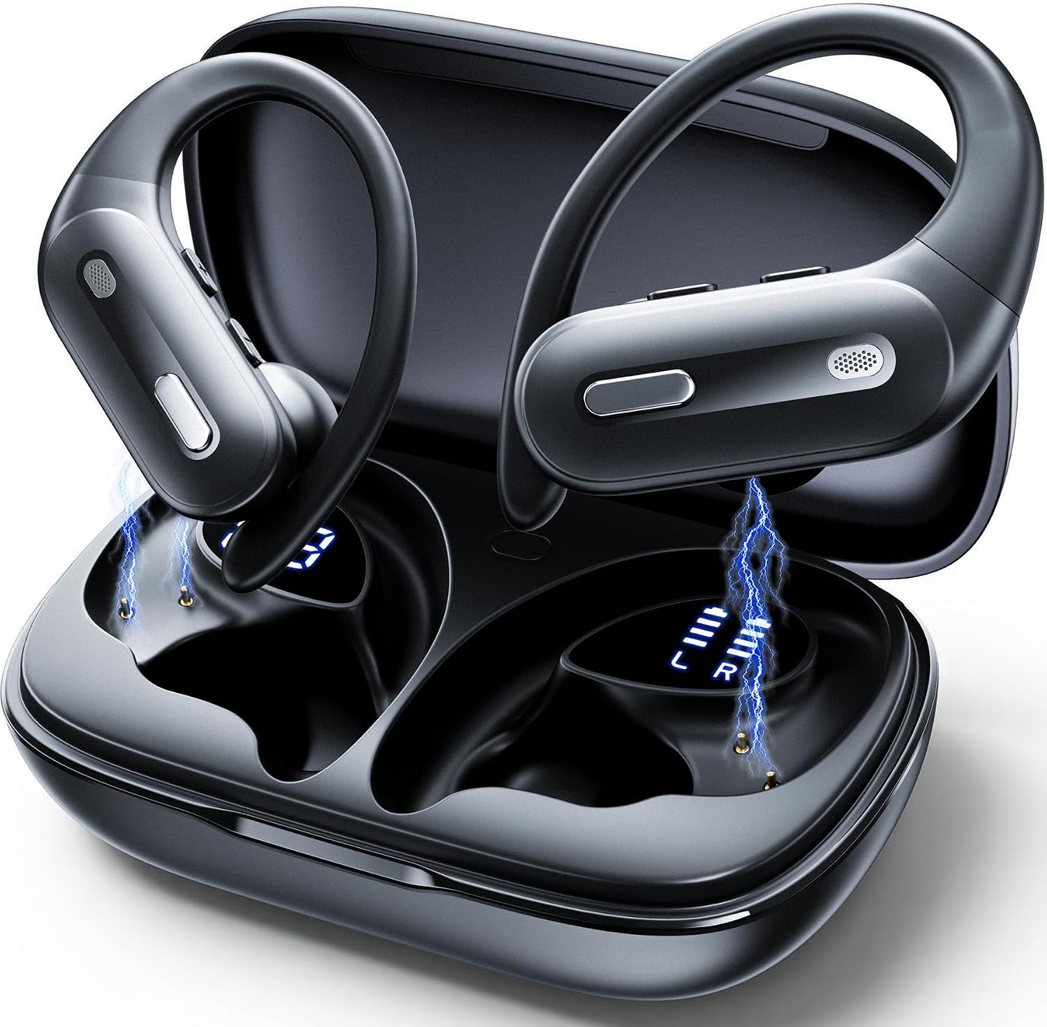 Wireless Earbuds 50H Long Playtime Bluetooth Headphones in-Ear Buds with LED Display Waterproof for Sports/Running