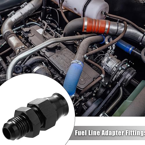 Miniatura 6 de BESULEN Adaptador de compresión de línea dura 6AN macho a 516 pulgadas, aleación de aluminio anodizado negro de combustible anodizado adaptador de