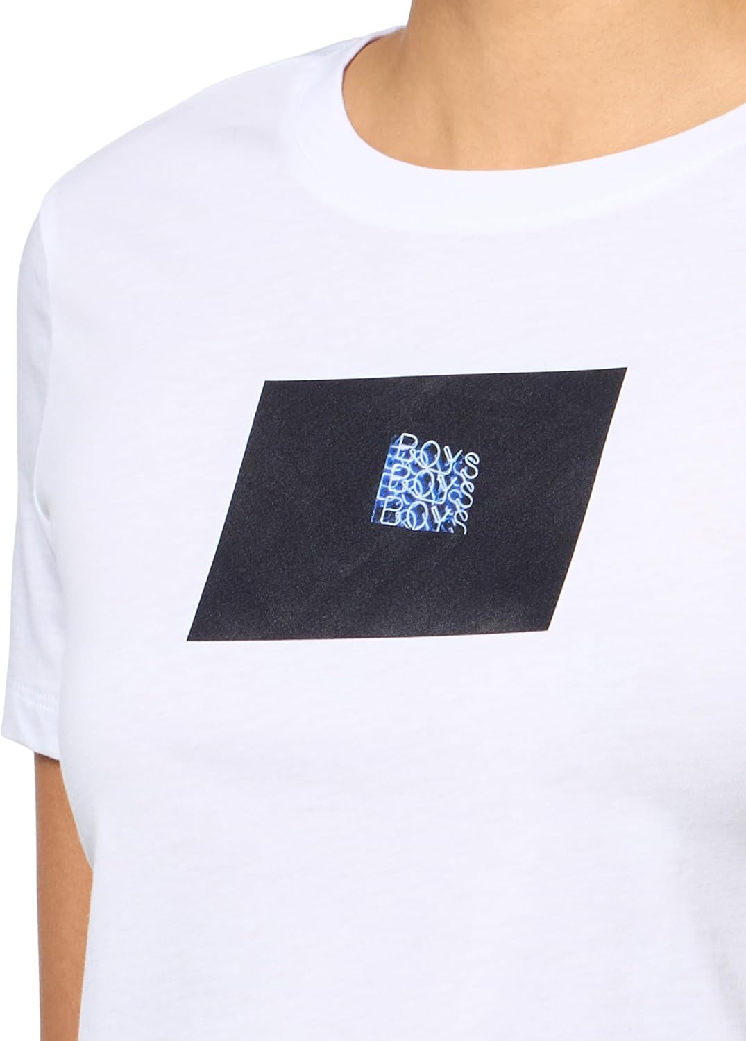 Armani Exchange Womens Regular Fit Tee with Boys Boys Boys Graphic - Image 3