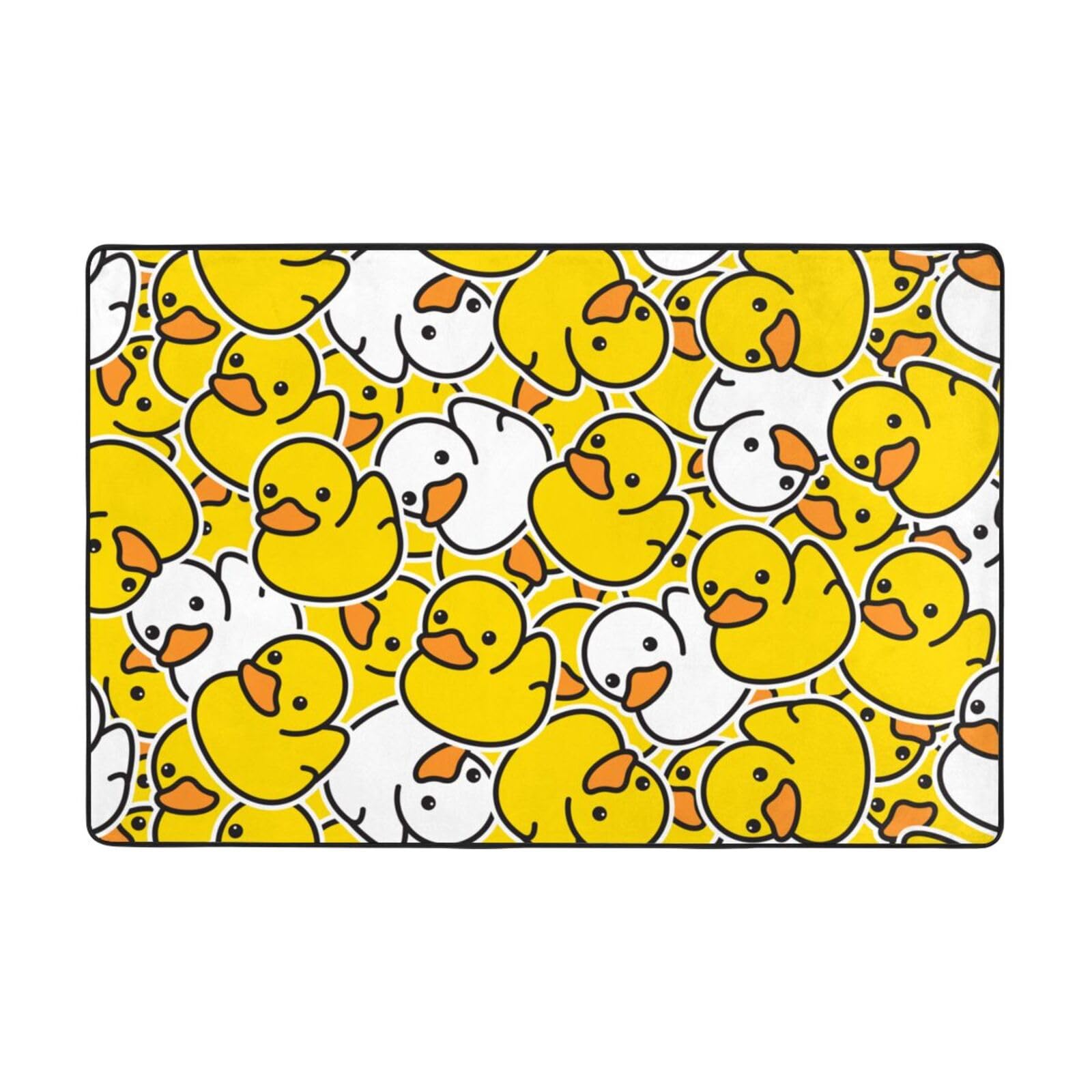 Jbofyee Cartoon Duckies Area Rug Non-Slip Soft Microfiber Washable Inside Floor Mats Cute Rubber Ducks Throw Rugs Carpet for Living Room Bedroom Office Dorm Home Decor, 36x24 Mat โ image 1