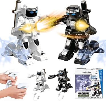 Battle Robot, Toy, Robot, Battle, Electric Robot, Boxing, Battle Type, Experience Remote Control, Multifunctional, Radio Control, For Boys, Kids, Games, Birthday Present, Gift, White + Black Set