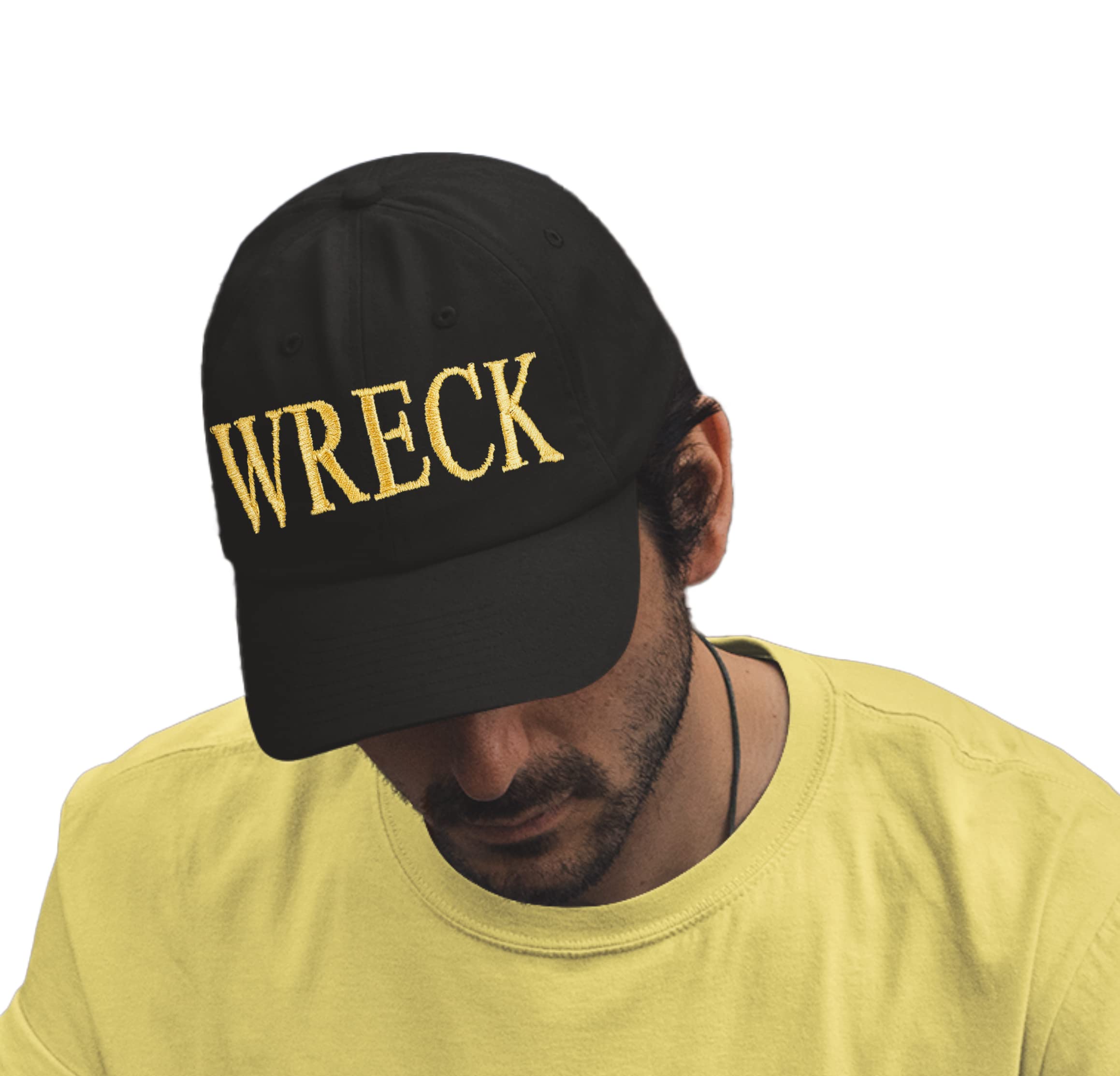 4sold Men Women 100% Cotton Ancient Mariner, Captain Cabin Boy Crew First Mate Yachting Baseball Cap Inscription Lettering Black Gold (Wreck)