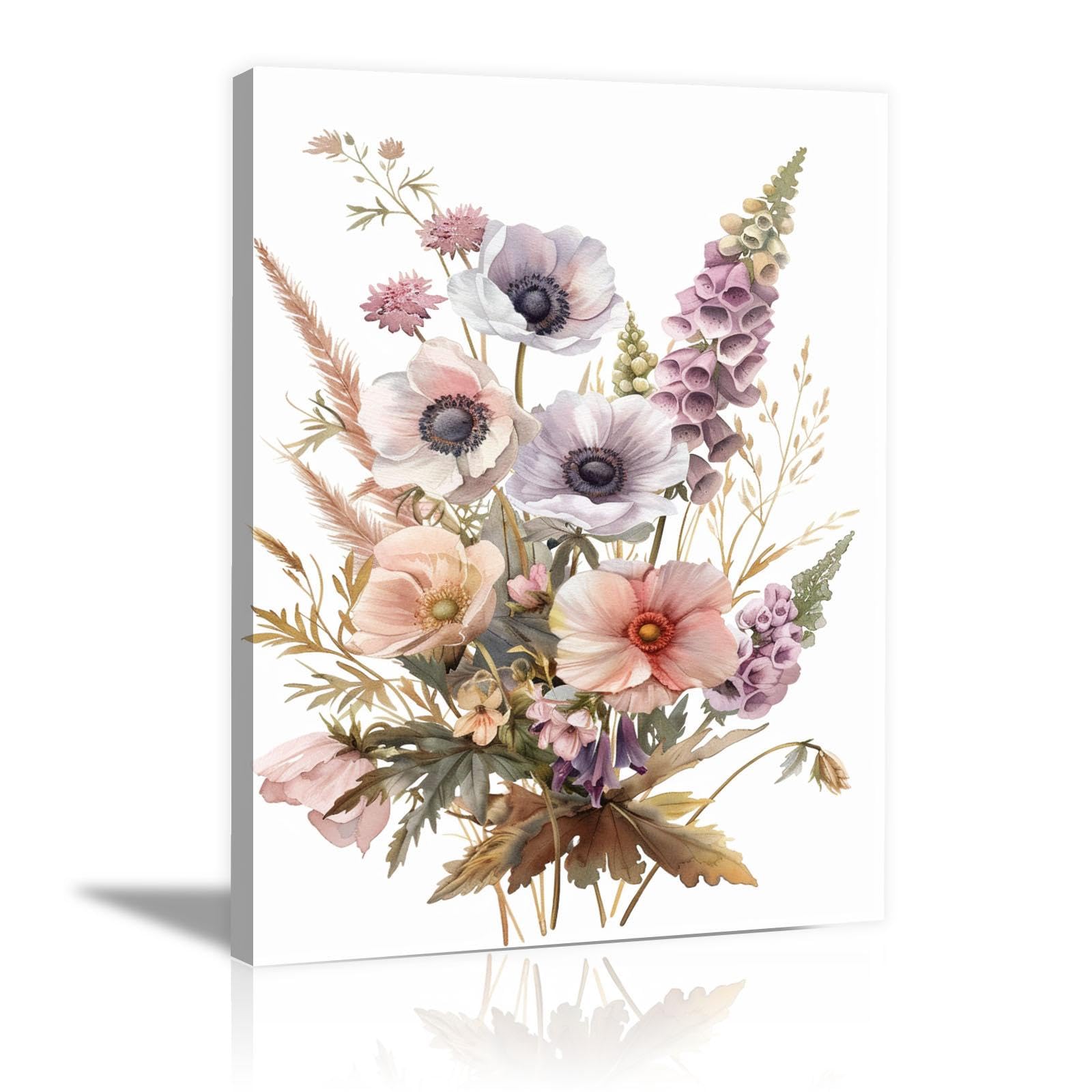 Impression sur toile fleurs WODJEM pour salon moderne encadrée - 7