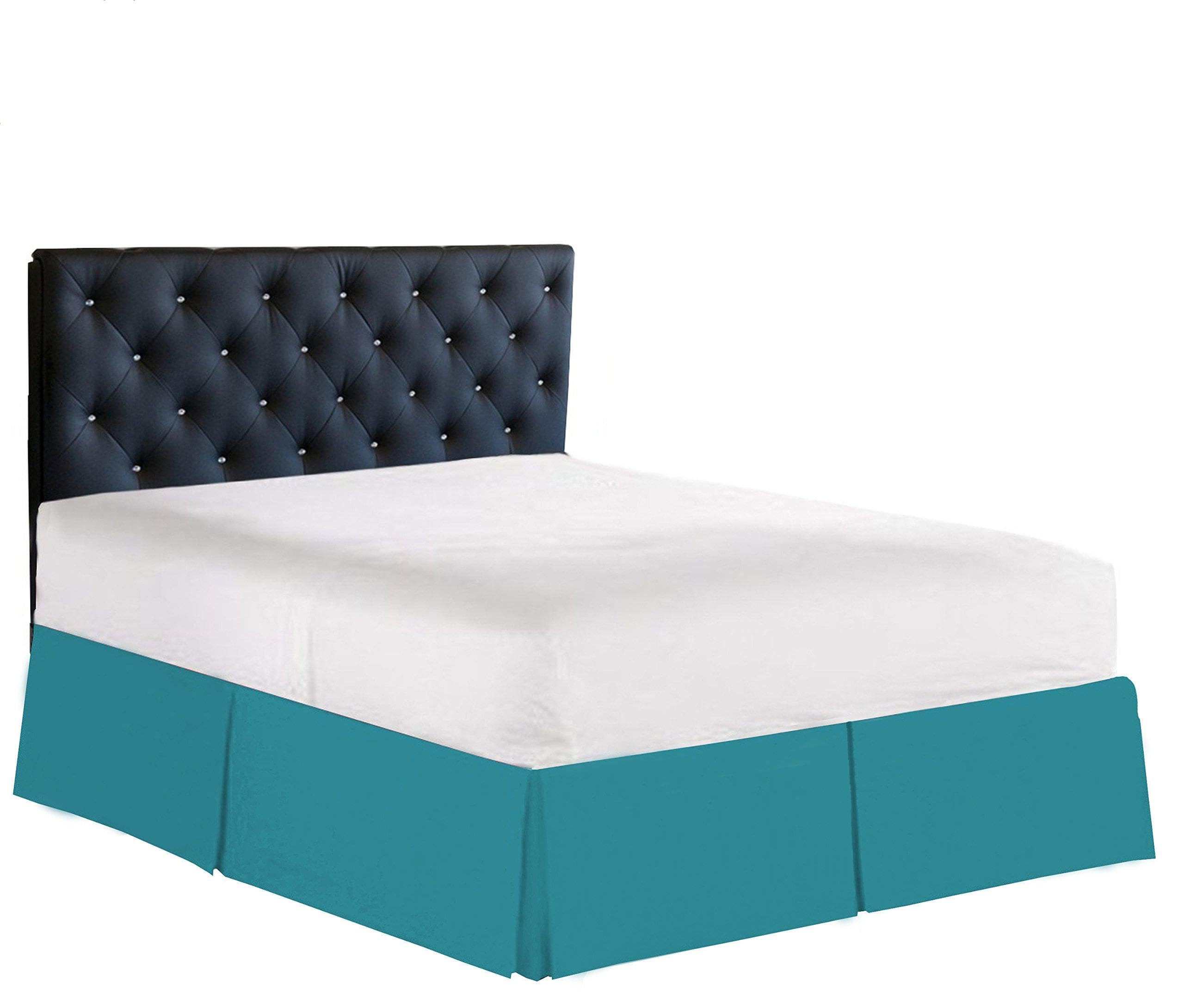 Elegance Linen Luxury 1500 Thread Count Wrinkle & Fade Resistant Egyptian Quality Bed Skirt/Dust Ruffle - Pleated Tailored 14inch Drop, King, Turqouise