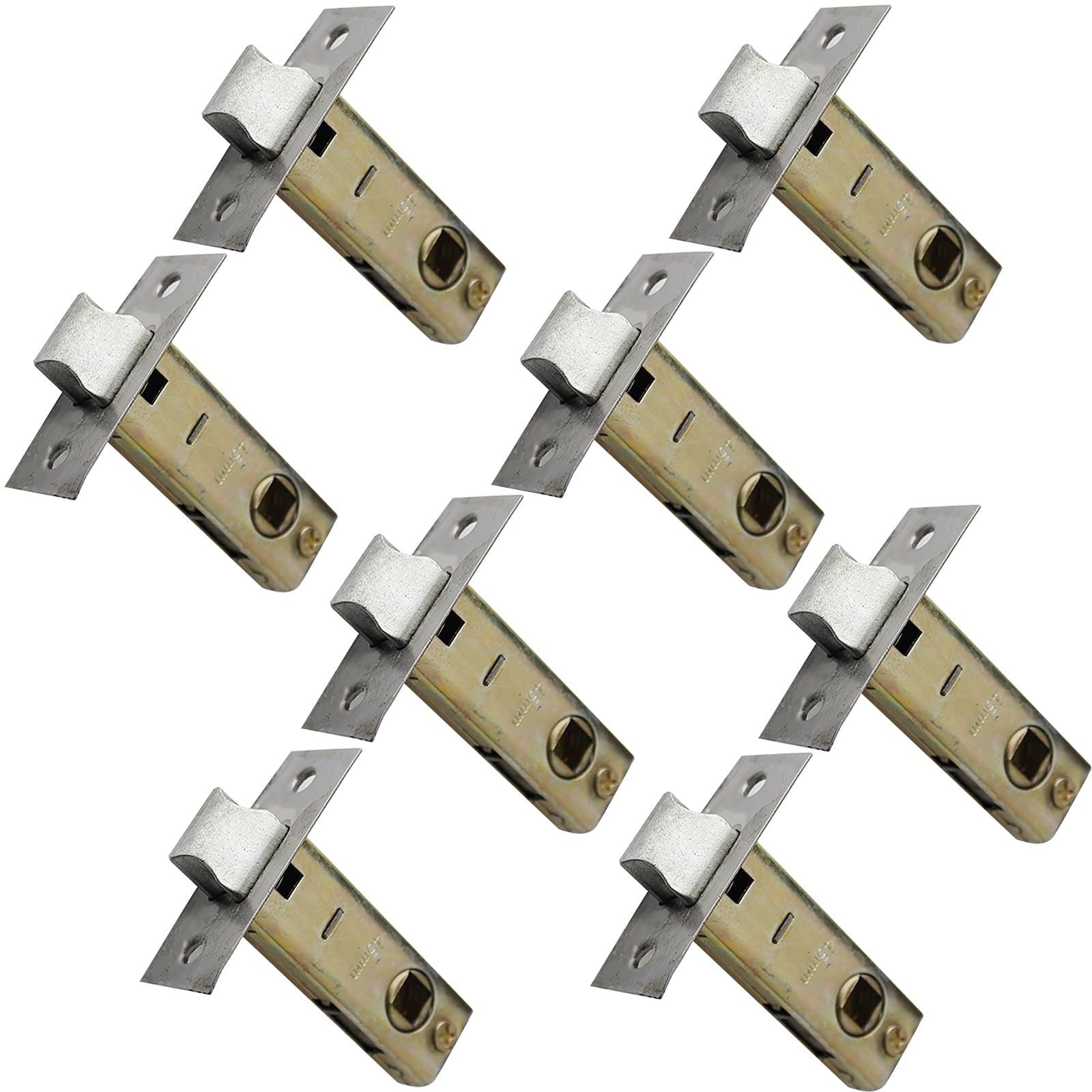 MACHSWON Tubular Latch Flat 45mm Internal Door Lock Mortice Latch Polished Door Latches & Bolts for Sprung Lever Door Handles 8Pcs