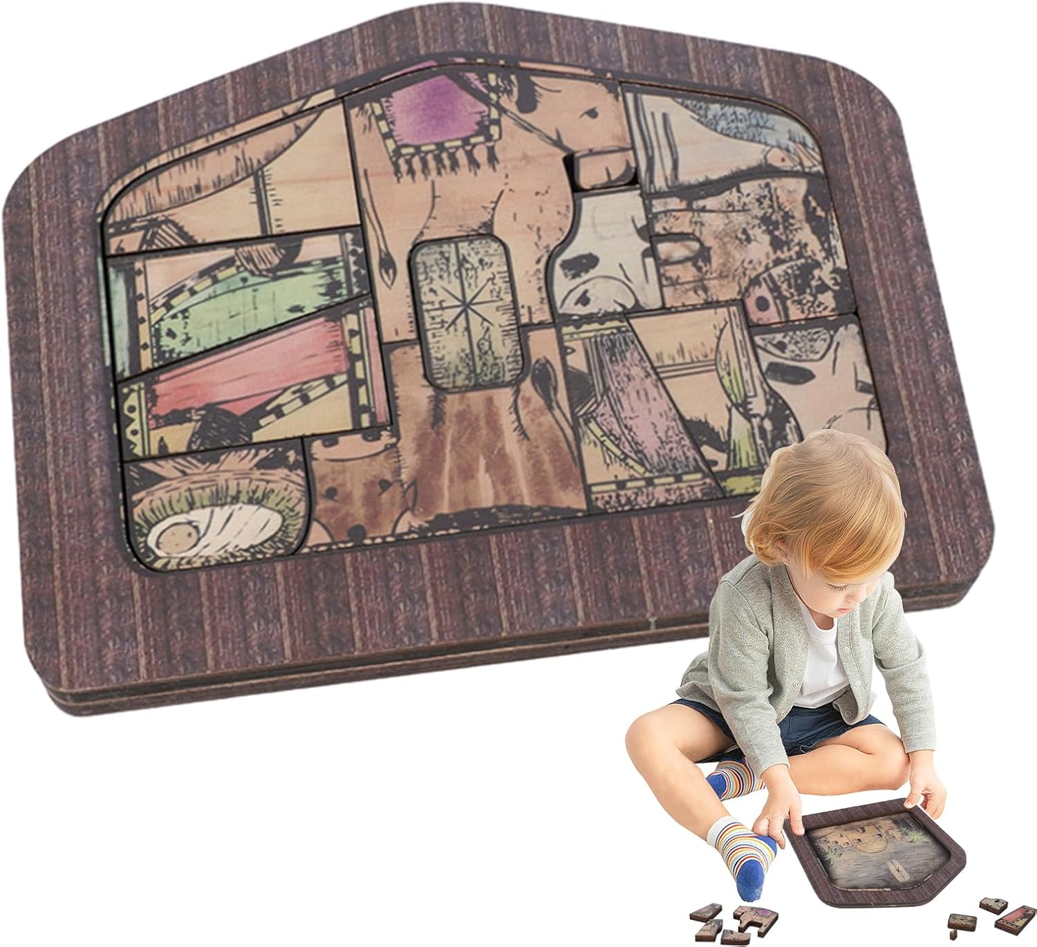 Jesus Puzzles for Adults Wood Christmas Puzzle Nativity Religious