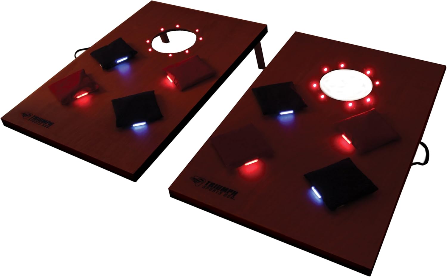 Triumph Sports 2x3 Premium Cornhole Sets - LED Options Available - 8 Bean Bag Toss Bags and Cornhole Boards Included